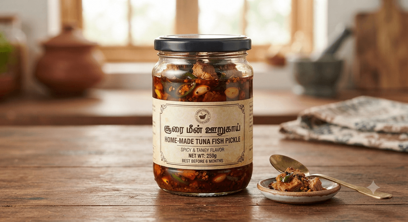 Tuna fish pickle / choorai meen oorukai